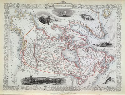 Karte von Britisch-Amerika von John Rapkin